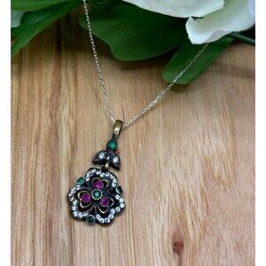 925 Sterling Silver Turkish Vintage Necklace forWomen,NEW,Antique,Handmade